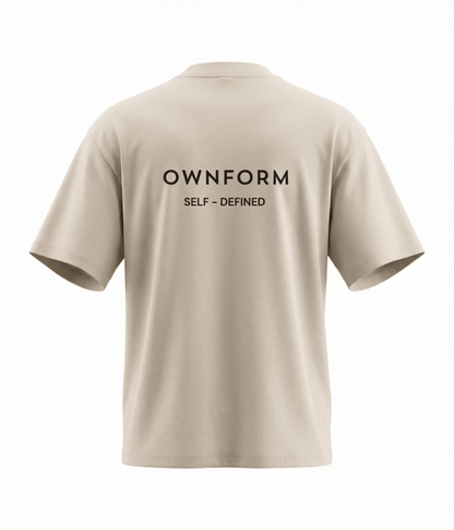 Organic Cotton Oversized T-Shirt Cream — The Identity Tee | OWNFORM