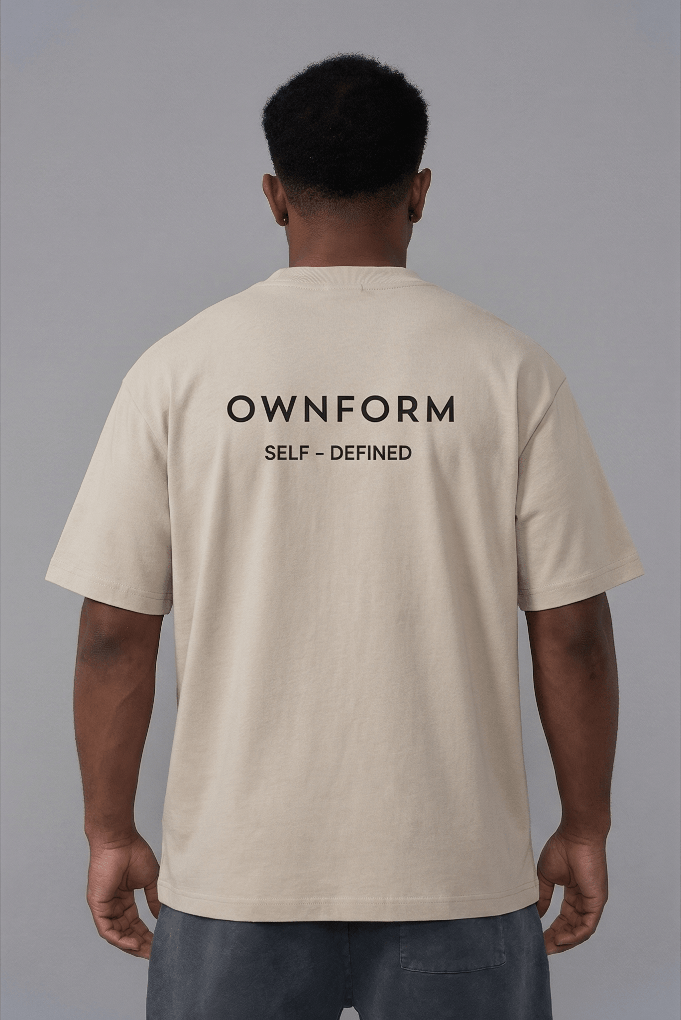 Organic Cotton Oversized T-Shirt Cream — The Identity Tee | OWNFORM