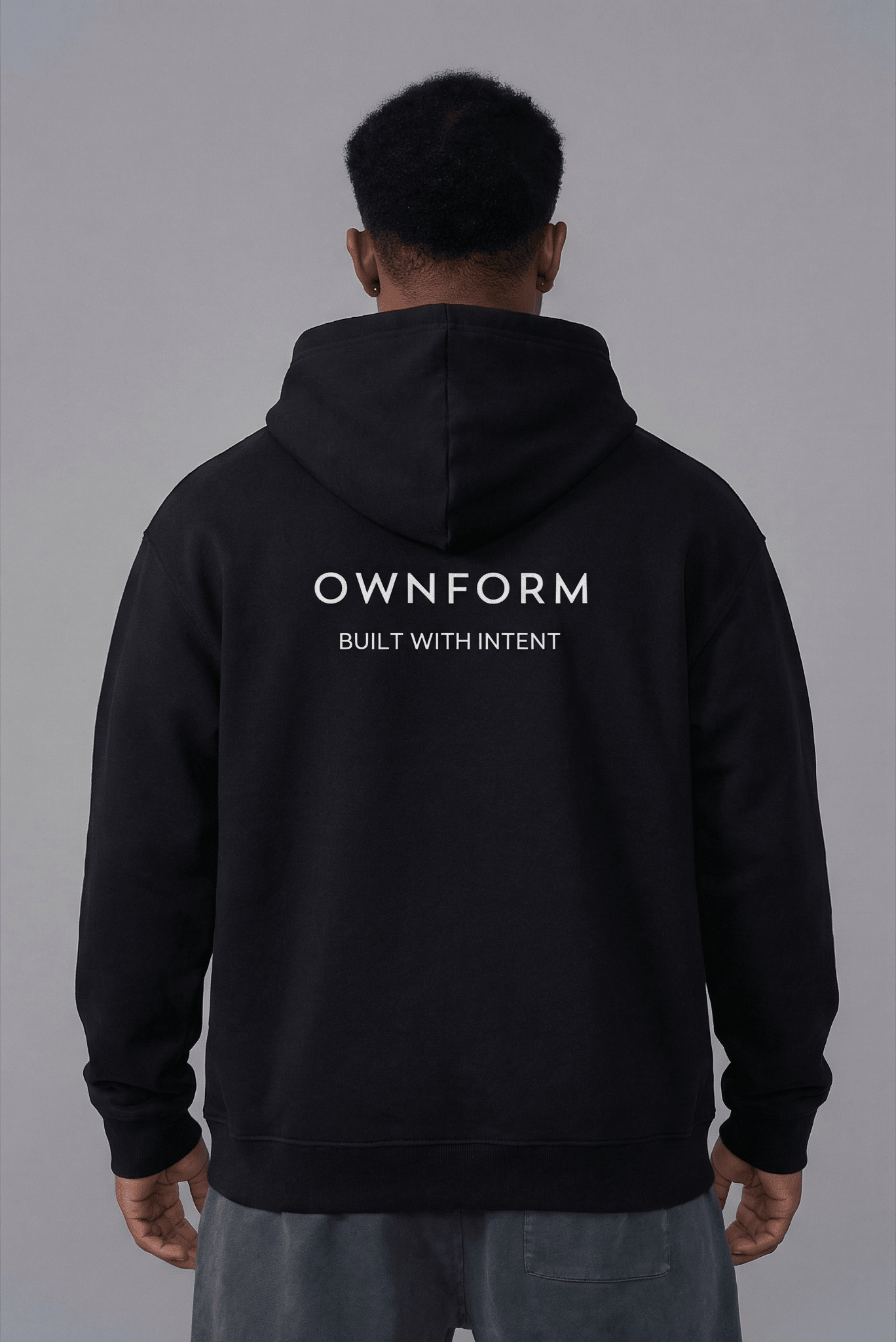 OWNFORM Intent Hoodie Black — Organic Cotton Hoodie UK