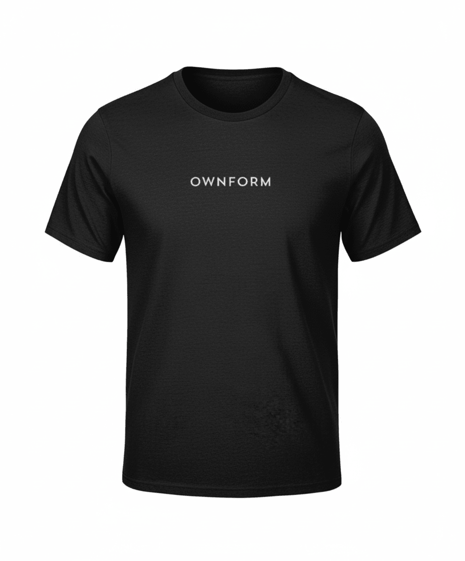 OWNFORM Essentials Tee Black — Organic Cotton T-Shirt UK