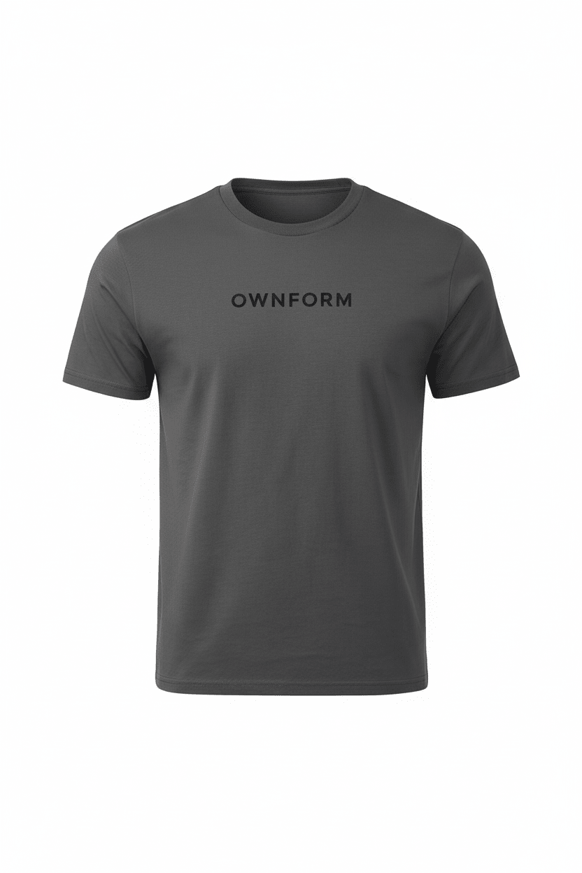 OWNFORM Essentials Tee Anthracite — Organic Cotton T-Shirt UK