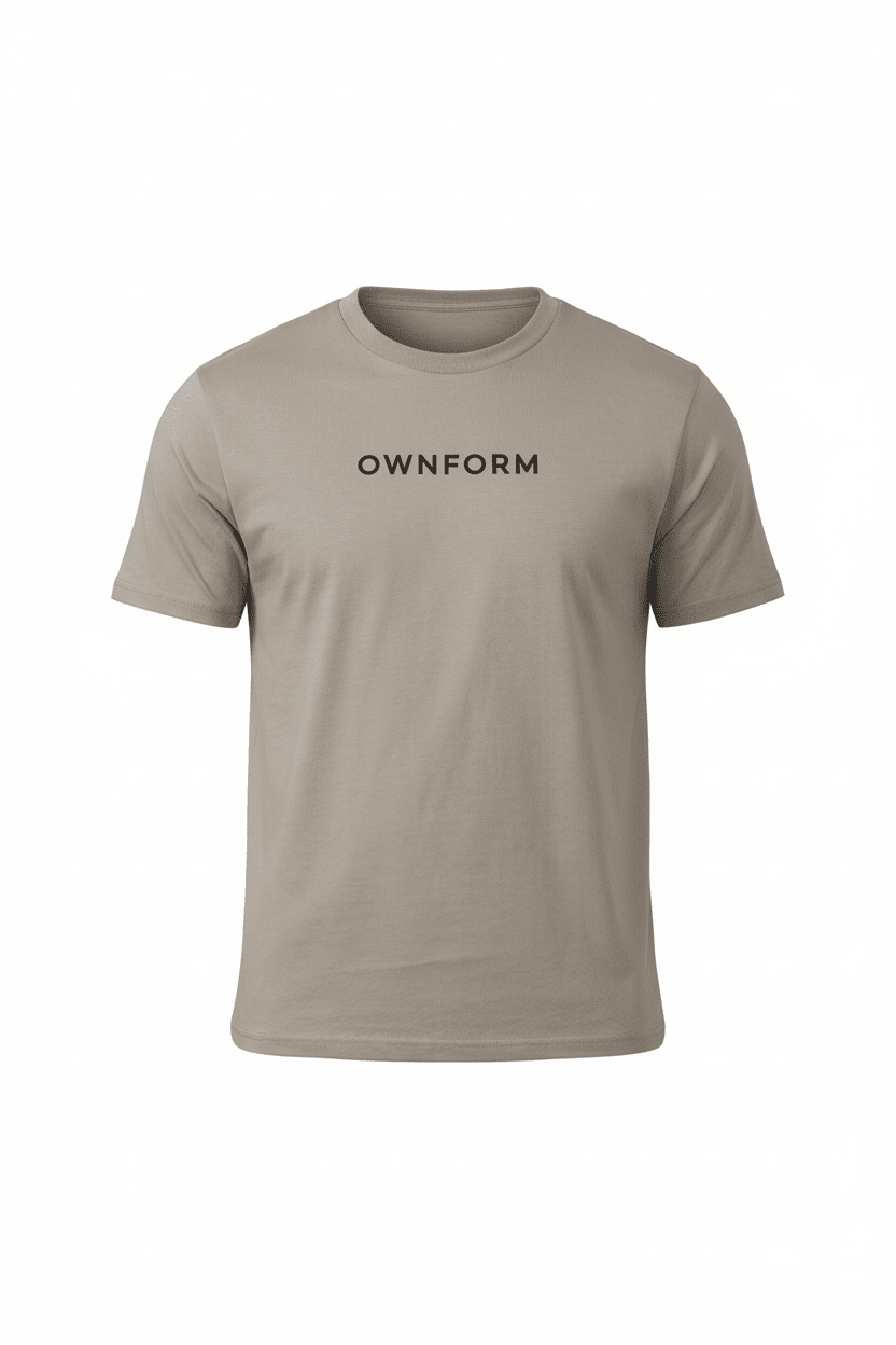 OWNFORM Essentials Tee Desert Dust — Organic Cotton T-Shirt UK
