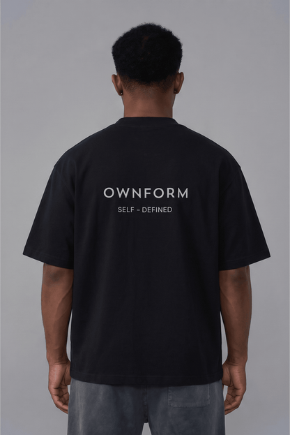 Organic Cotton Oversized T-Shirt Black — The Identity Tee | OWNFORM