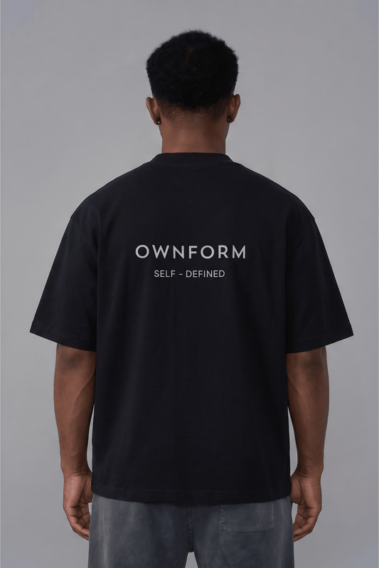 Organic Cotton Oversized T-Shirt Black — The Identity Tee | OWNFORM